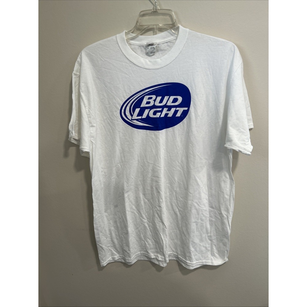 fruit of the loom XL White T Shirt BUD Light Logo